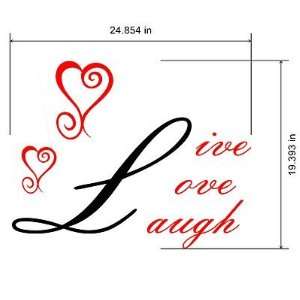 Live Love Laugh Wall Art Wall Decals   Made In USA Color 1 black Color 