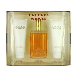 Caesars Woman by Caesars 3 Piece Set Includes 3.3 oz Cologne Spray 