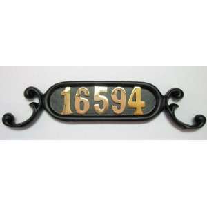  Hampton Mailbox Address Plate with Brass Numbers
