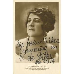  Violette de Strozzi Austrian Stage Actress Autographed 