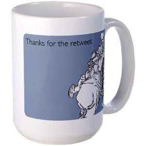  Retweet Thanks Thank you Large Mug by  Kitchen 
