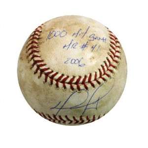   Game Used Baseball with 1000th Hit Game, HR #41 and 2006 Inscriptions