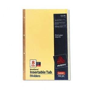  Insertable Dividers,4 Hole Punch,8 Tab,14x8 1/2,Clear 