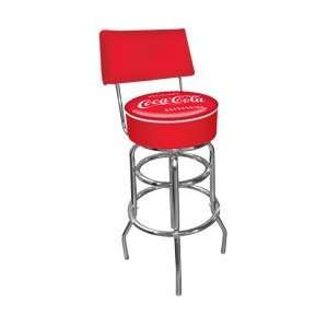 Coca Cola Vintage Pub Stool with Back GREAT GIFT FOR HIM BAR GAME ROOM