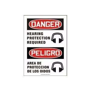  HEARING PROTECTION REQUIRED (W/GRAPHIC) (BILINGUAL) Sign 