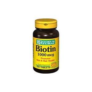  Biotin 1000mcg   Promotes Skin, Hair, & Nail Health, 100 
