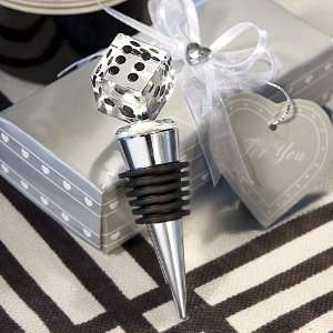  Crystal Dice Wine Bottle Stopper   Gift Boxed Kitchen 
