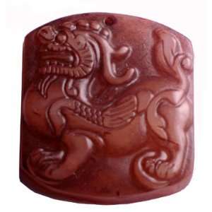  Chinese Jade Foo Dog Dragon Pendant Charm 