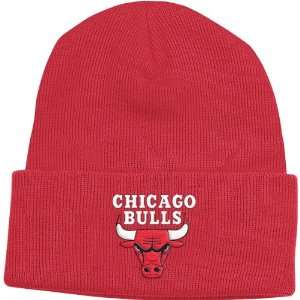  Chicago Bulls Red Basic Logo Cuffed Knit Hat Sports 