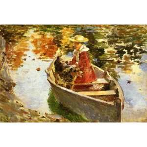    Theodore Robinson   32 x 22 inches   Miss Motes and Her Dog Shep