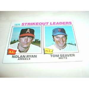  1977 Topps NOLAN RYAN / TOM SEAVER #6 Strikeout Leaders 