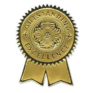 Seal, Foil, Outstanding Excellence, 1 1/4x2, 12/PK, Gold   Excellence 
