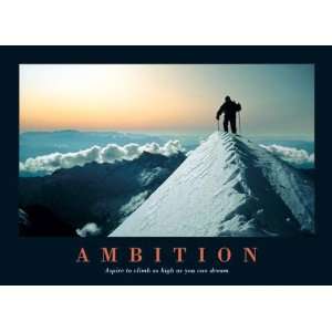 Ambition Mountain Climber on the Summit Motivational, Photography 