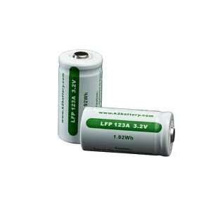   Package of Two LFP 123A Rechargeable Batteries