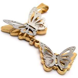 CET Domain SZ14 76347 316L Titanium Steel Butterfly Necklace Pendant
