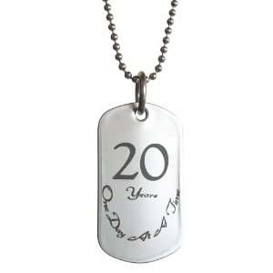  20 Year Sobriety Anniversary Stainless Steel Dog Tag 