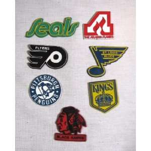  Vintage 1970s NHL 7 Team Logo Magnet Set 