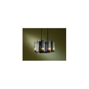   Town 6 Light Mini Chandelier in Burnished Steel with Seedy Clear glass