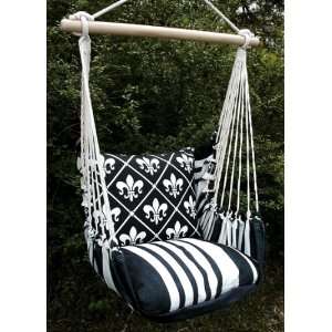    Black French Quarter Hammock Chair Swing Set Patio, Lawn & Garden