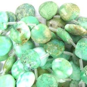  16mm faceted natural chrysoprase briolette beads 7.5 