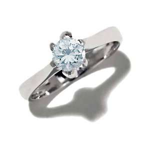 Engagement Ladies Ring in White 18 karat Gold with Aquamarine, form 