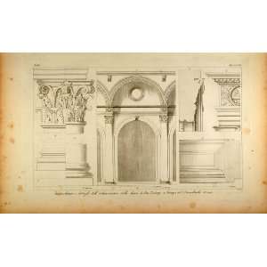  1845 Engraving Architecture Basilica San Lorenzo Column 