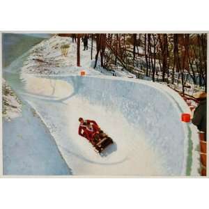  1932 Winter Olympics German Two Man Bobsled Track Print 