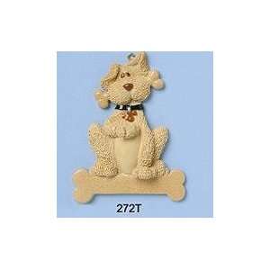  2294 Light Brown Dog with bone in mouth Christmas Ornament 