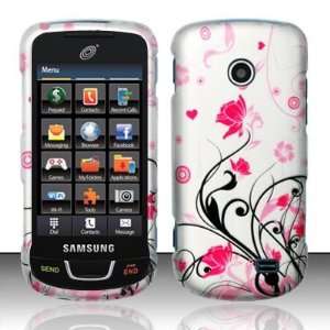 For Samsung T528g (StraightTalk) Rubberized Pink Vines Design Snap on 