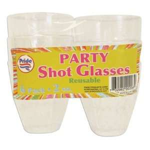 Party Reusable Shot Glass 6 Pack 2 Oz (Clear)  Kitchen 