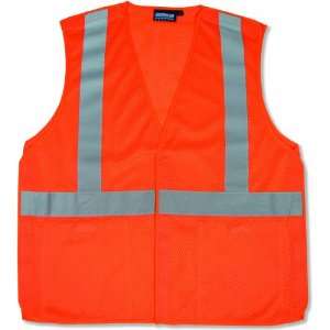 ERB 61116 S320 Class 2 5 Point Break Away Safety Vest, Orange, 5X 
