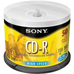   Sony 80min/700MB 50pcs 48x CDR spin. (SON50CDQ80RS)  
