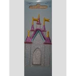  Wrights Iron On Applique Pink Iridescent Castle 