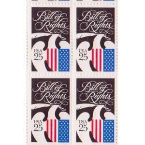  Bill of Rights Set of 4 x 25 Cent US Postage Stamps NEW 