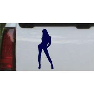 Sexy Girl Silhouettes Car Window Wall Laptop Decal Sticker    Navy 