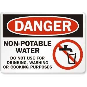  , Washing Or Cooking Purposes (with graphic) Plastic Sign, 10 x 7