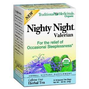 Traditional Medicinals Nighty Night Valerian Herbal Tea, 16 Count 
