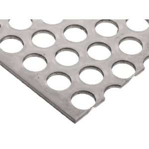 Stainless Steel 304 Perforated Sheet, Staggered 0.5 Round Perfs, 0 