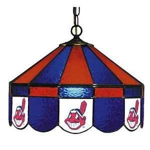   Indians MLB 16 Stained Glass Pub Lamp   18 3004