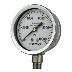 REOTEMP PR25S1A4P37 Heavy Duty Repairable Pressure Gauge, Dry Filled 