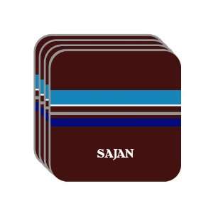 Personal Name Gift   SAJAN Set of 4 Mini Mousepad Coasters (blue 