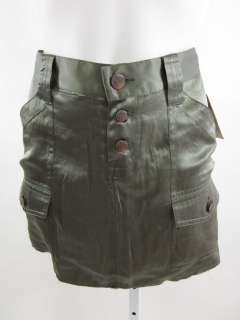 NWT JOIE Green Silk Satin Cargo Short Skirt Sz 6 $150  