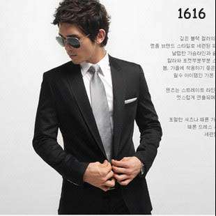 Mens Fashion Modern One Button Black Slim Fitted Trench Coat Sport 