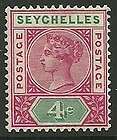 SEYCHELLES SG2 1890 4c CARMINE &