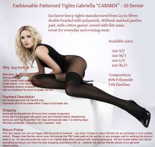 Fashionable Patterned Tights Gabriella Carmen   20 Denier  