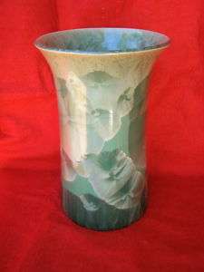 Duly Mitchell Green Crystalline Porcelain Vase NWOT  