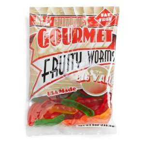 All Gummies Gourmet Fruity Worms, Assorted Colors, 8 Ounce Bag  