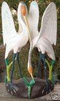 Great White Heron Bird Wood Sculpture Carving Birds  