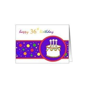  36th Happy Birthday Cake rainbow design Card Toys & Games