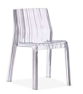 ZUO Transparent Plastic Modern Dining Side Chairs (4)  